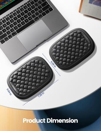 Підставка для зап'ястя VAYDEER під клавіатуру з підлокітником з Memory Foam - для комфортної роботи за комп'ютером (Світло-сіра, 1 шт.)