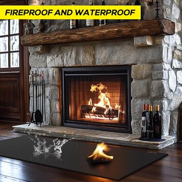 Килимок для гриля, захист від полум'я, 105x60 см, для газового гриля, силікон-склотканина, чорний