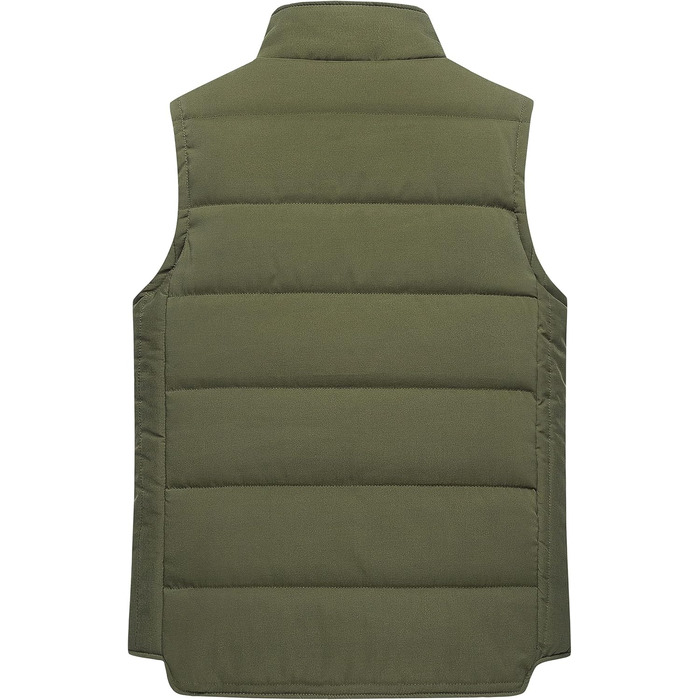 Жіноча пухова жилетка Chrisuno Casual з коміром-стійкою, стеганий, для активного відпочинку, спортивна, тепла, зелена (армійний зелений), XL