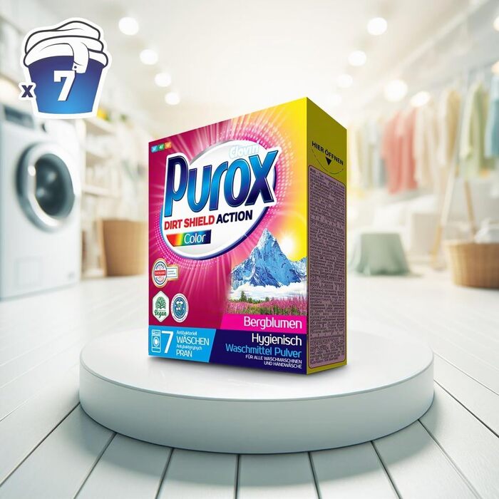 Пральний порошок PUROX для всіх видів тканин (Color), 5 кг, 71 прання
