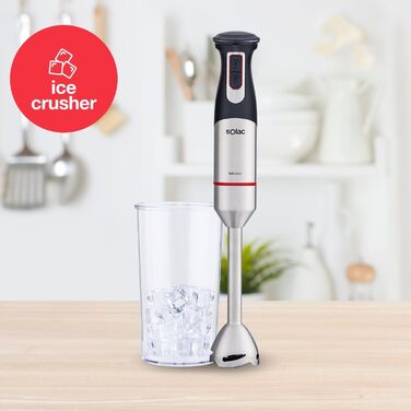 Блендер Solac Pro Chef 1000 Stabmixer: стаціонарний, нержавіюча сталь, 1000 Вт, 3 насадки