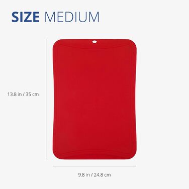 Кухонна гнучка обробна дошка Blue Ginkgo з TPU, середня, червона, виготовлена в Кореї, для ножів, довговічна