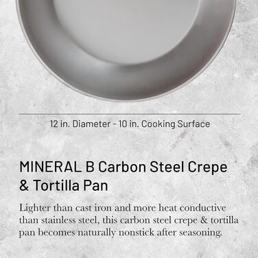 Млинцева пательня de Buyer MINERAL B з вуглецевої сталі, 30 см, срібляста