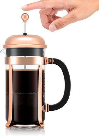 Bodum Kaffeebereiter: Бразова кавоварка з боросилікатного скла, коричнева, 34 oz (1 л), з мідною колбою