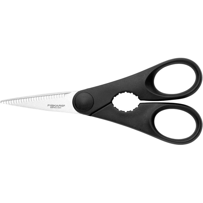 Кухонні ножиці Fiskars Essential 20 см із відкривачкою, якісна сталь/пластик