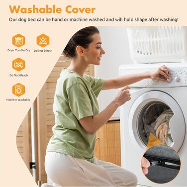 Ортопедичне ліжко для собак середнього розміру, 2-в-1, для собак маленьких та середніх порід, зручне диван-ліжко з піною у формі яйця, можна прати, м'яке, сіре (S)