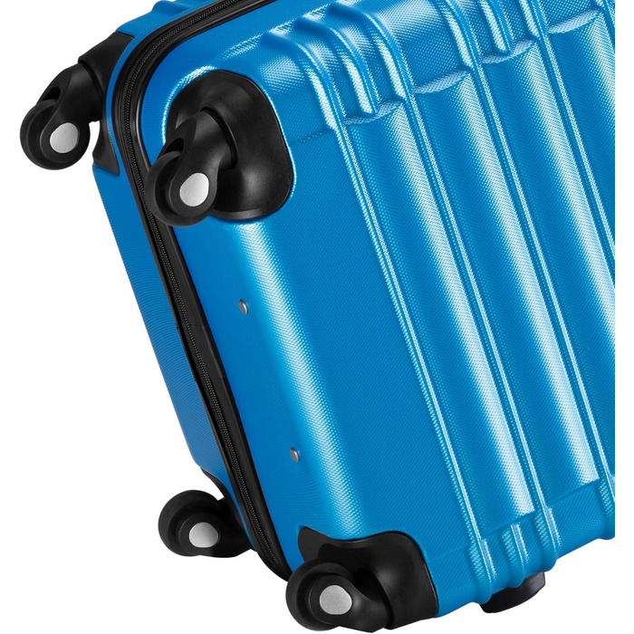 Набір валіз Zelsius 4 шт., блакитний | ABS, з кодовим замком, 4 колеса, внутрішній роздільник | Ручна валіза, 4 шт., Trolley, великий, набір валіз