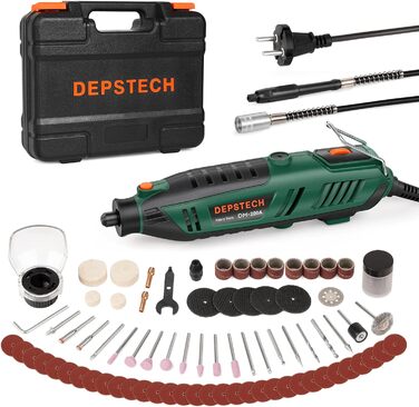 200W Multifunction Tool, Rotary Tool with 6 Variable Speed Settings 10000–40000 RPM, Multitool Set with 128 Accessory Set for Engraving, Drilling, Cutting, Grinding, Carving, Polishing, Sharpening