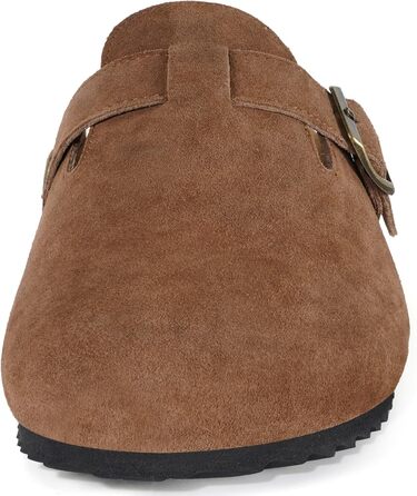 Intini Clogs - капці-клоги для жінок та чоловіків, шкіряне устілка, домашні та садові тапочки, літні сандалії, зручні шльопанці, розмір 36-48 (43 EU, темно-коричневий)