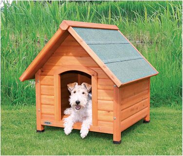 Водонепроникний собачий будиночок TRIXIE 'Natura' з регульованим дахом, коричневий, розмір S–M (71×77×76 см)