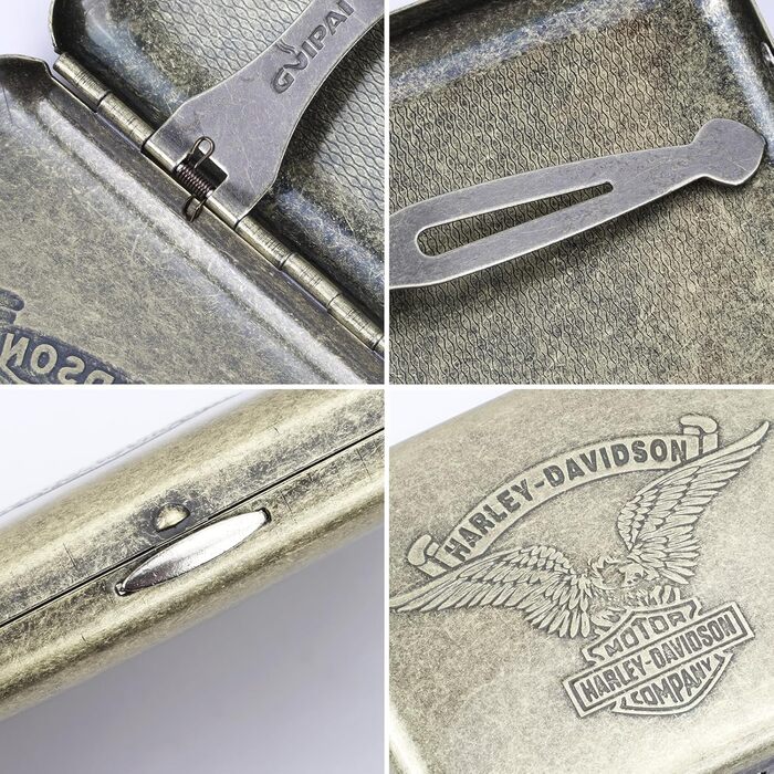 Металеве тютюнотримач на 20 сигарет, вінтажний дизайн, для чоловіків та жінок, з подарунковою коробкою