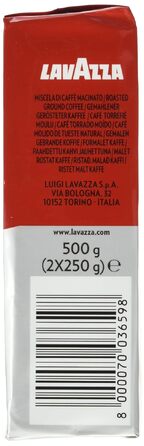 Мелена кава Lavazza Qualità Rossa Classico, збалансований смак, інтенсивність 7/10, для гейзерної кавоварки та фільтр-кави, 250 г (набір 10 упаковок)