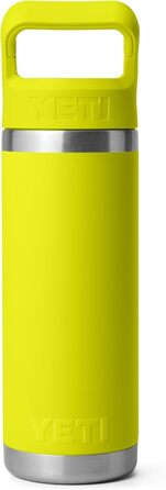 YETI Rambler C Straw Bottle, Stainless Steel Vacuum Insulated Bottle with Straw Cap, Firefly Yellow, 18 oz (532 ml)