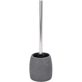 Набір для туалету WENKO Goa: тримач щітки з важкого полірезину та щітка з змінним насадком, сірий, 11,8 x 38,5 см