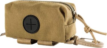 Диспенсер для собачих пакетів OneTigris з MOLLE системою та карабіном, для прогулянок, бігу, походів, тактичний, чорний (колір: коричневий, розмір: маленький)