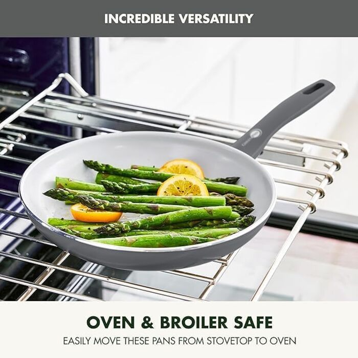 Набір кухонного посуду GreenPan Dover Ceramic Antihaft, 12 предметів, без PFAS, придатний для миття в посудомийній машині, комфортні ручки, кремово-білий