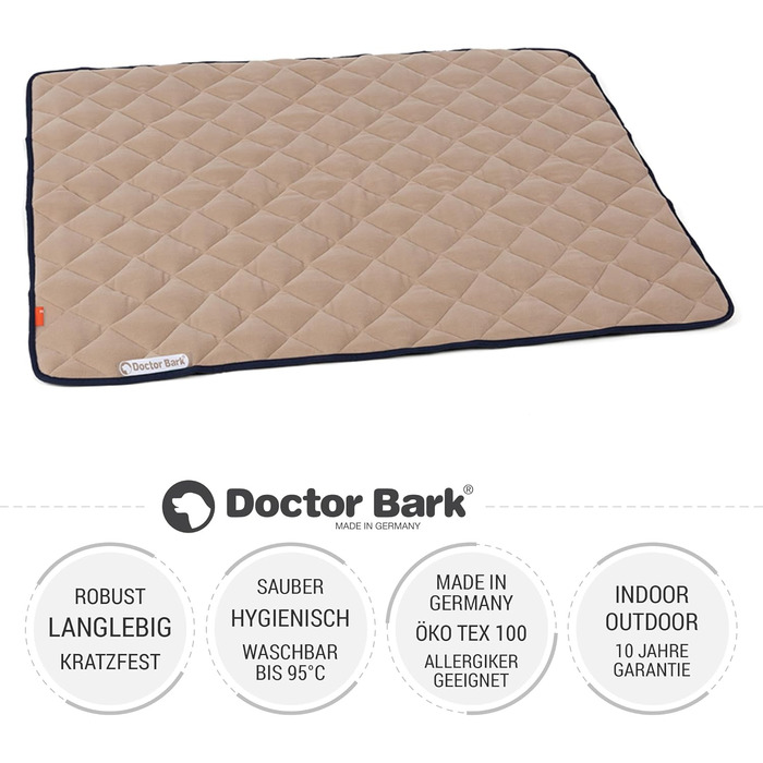 Лежанка для собак Doctor Bark: флісова двостороння підстилка для великих собак, 80x70 см, Beige/Grün