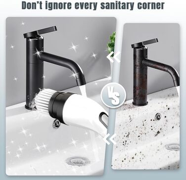 Electric Cleaning Brush, Temodu 7-in-1 Electric Spin Scrubber, Shower Cleaning Brush with Adjustable, 7 Interchangeable Drill Brush Heads for Bathroom/Glass/Tiles/Floor/Car