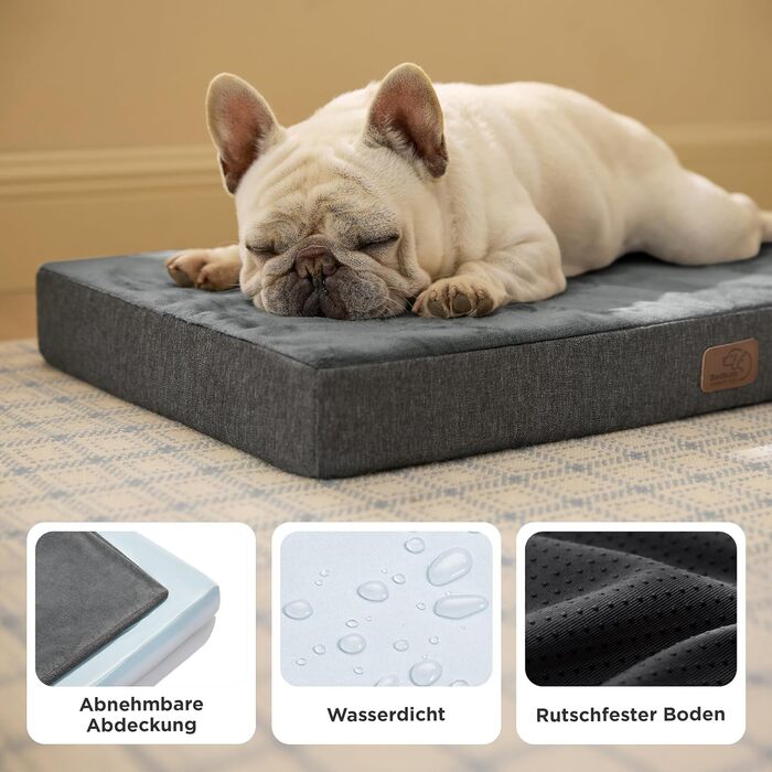 Ортопедична подушка для собак BEDSURE - 61x41x8 см, з ефектом пам'яті, кучельна, для маленьких собак