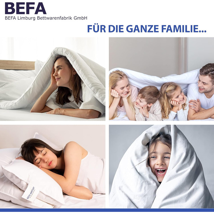 Зимова ковдра BEFA NATUR 240x220 см, 60% пуху, 40% пера, для алергіків, сертифікат Öko-Tex 100, Downpass, Німеччина