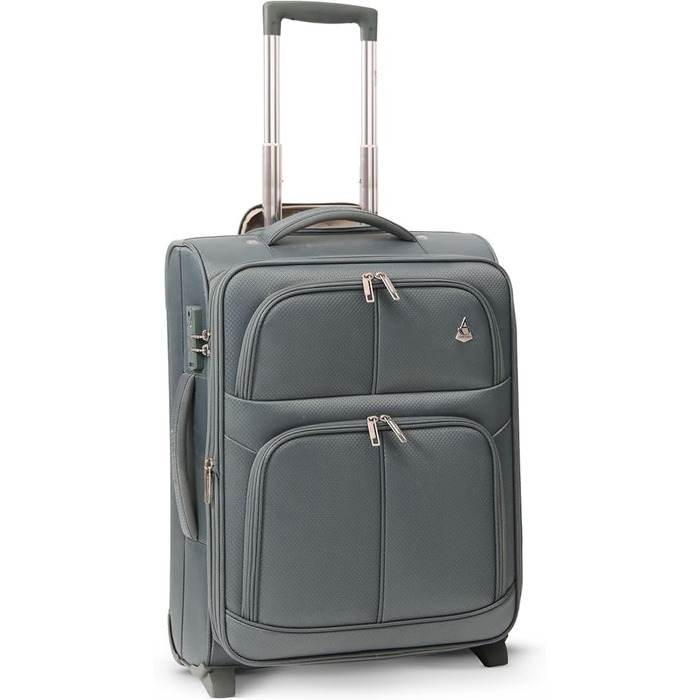 Розширюваний валіза Aerolite 55x40x20/23 см - ручна поклажа для Lufthansa, Eurowings, Condor, SunExpress, TUI (зелений)