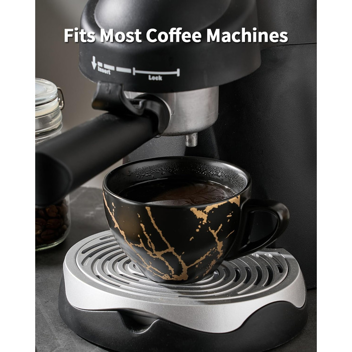 Набір керамічних чашок капучино HOME DECOR 4 шт., 220 мл, з металевим підставкою. Підходять для капучино, лате, американо та чаю. Чорний та білий дизайн