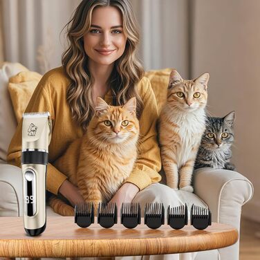 Професійна машинка для стрижки тварин IPX7: тиха, бездротова, для собак та котів. Підходить для всіх типів шерсті