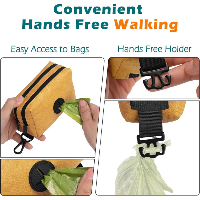 Диспенсер для собачих відходів PetBonus з водонепроникним корпусом, міцна сумка для ласощів та 15 відходів (колір: коричневий)