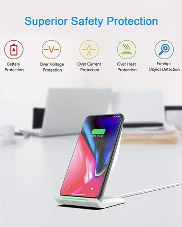 Бездротовий зарядний пристрій NANAMI 20W USB-C для iPhone 17/16/15/14/13/12/11 Max/XR/Pro/Mini, Samsung Galaxy S26/S25/S24/S23 Plus/Ultra – Білий