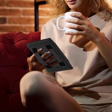 Чохол для Kindle 11-го покоління (2024/2022) WALNEW: захисна обкладинка з підставкою, двома петлями та авто-сном/пробудженням (Чорний)