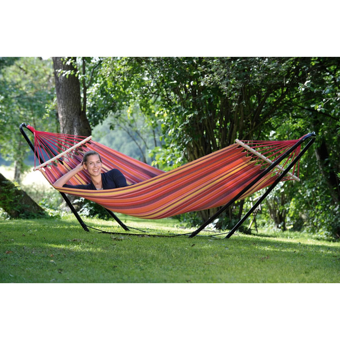 Гамак AMAZONAS Beach Set Vulcano з металевою рамою, 200x100 см, до 100 кг, швидке складання