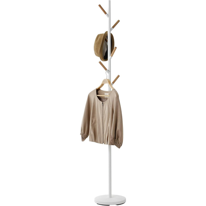 Yamazaki 2814 Plain Wardrobe, white, steel/wood, minimalist, 28 x 28 x 177 cm