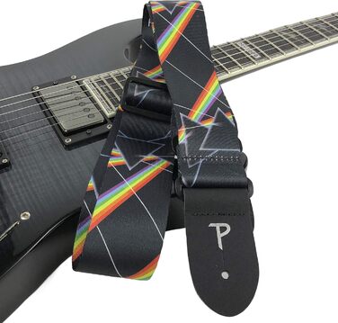 Гітарний ремінь Perri's Leathers Dark Side of the Moon - офіційний ліцензований продукт - поліестер, регульований - для акустичної/басової/електрогітари, з Канади (LPCP-1070)
