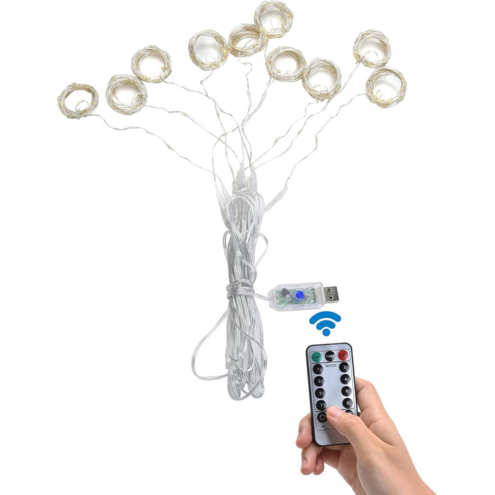 Льодогенератор Yizhet 3x3м з 300 LED (тепле світло) – вологостійкий декор для дому, вечірки, Різдва, тераси