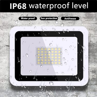 MIWATT LED Floodlights Outdoor 2 Pack, 50W LED Floodlight, Super Bright 4000LM Outdoor Floodlight 6000K Cool White IP68 Waterproof Outdoor Light, Outdoor Lamp for Backyard, Driveway, Doors, Garage, Hallway, Garden