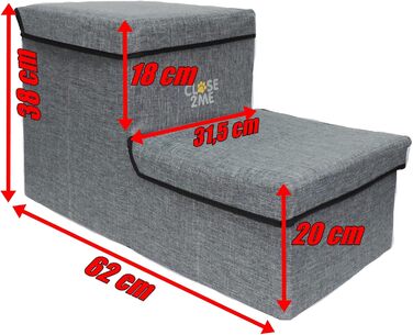 Сходинки для домашніх тварин CLOSE2ME PetStair Deluxe з місцем для зберігання, двоступеневі