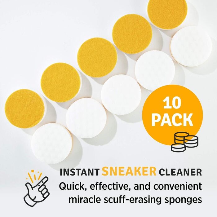 Sneaker Erasers - Instant Sole and Sneaker Cleaner, Premium Shoe Cleaning Set with Double-Sided Sponges, Effective Shoe Cleaner for White Sneakers, Tennis Shoes, Easy, Gentle Rubbing, 10