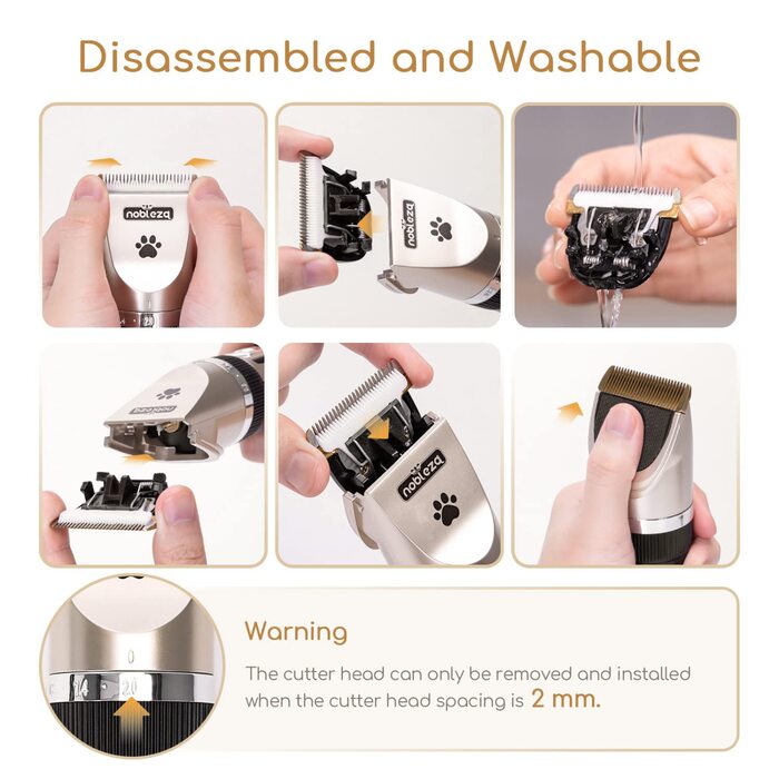 Електрична машинка для стрижки собак та котів, професійна, бездротова, акумуляторна, золота