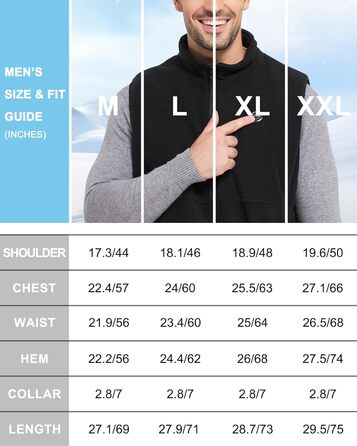 Обогревна жилетка для чоловіків, флісова жилетка з акумулятором 10000mAh, 6 нагрівальних панелей, для активного відпочинку, роботи на відкритому повітрі, зимова XL чорна