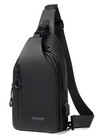 Чоловіча сумка-слінг через плече Crossbody: водонепроникна нагрудна сумка для прогулянок, їзди на велосипеді та роботи (Чорна)