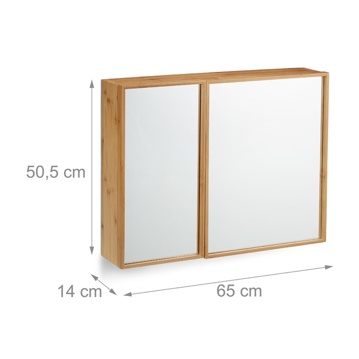 Relaxdays Bathroom Mirror Cabinet with 2 Doors