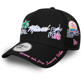 Кепка New Era Miami Heat NBA регульована бейсболка Snapback Trucker 9Forty чорна