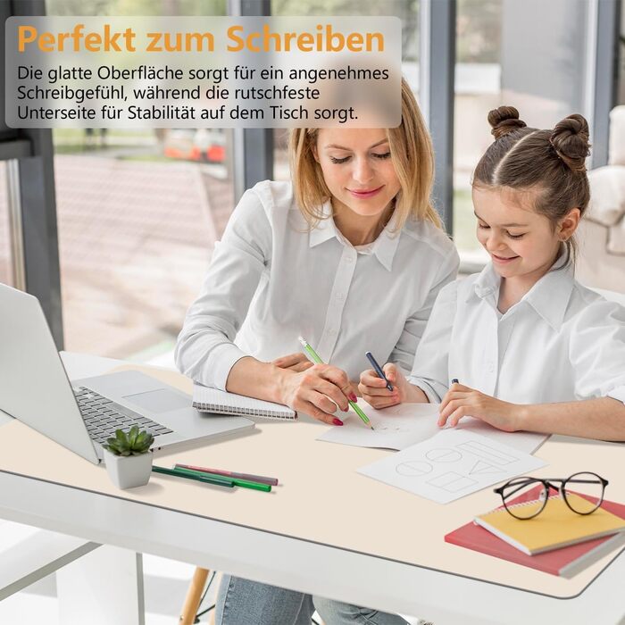 Підкладка на стіл Zindoo XL 100x40 см Бежева - захист від подряпин, килимок для миші, водостійка, довговічна