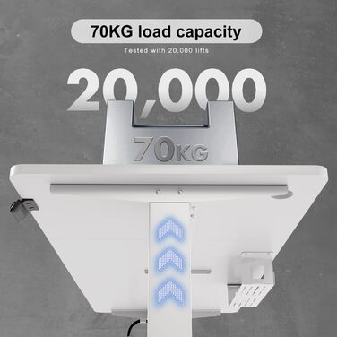 Електричний регульований стіл Devoko 160x70 см з кабель-органайзером, ергономічний комп'ютерний стіл з пам'яттю, для роботи стоячи і сидячи, стільниця під дерево (клен)