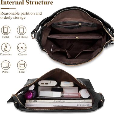 Сумка жіноча шопер велика елегантна через плече, PU-шкіра, колір кава, з кишенею, замок (B Schwarz)