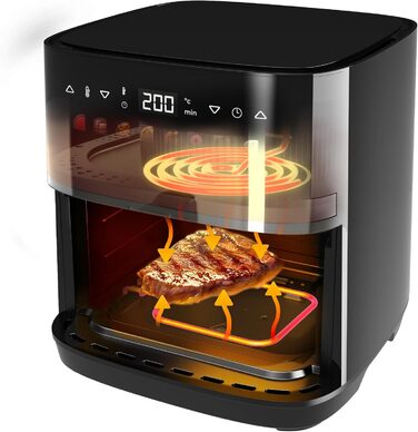 Фритюрниця Cecotec Cecofry Grill Duoheat 10000 з подвійним нагрівом, 2800 Вт, 8 л, чорна
