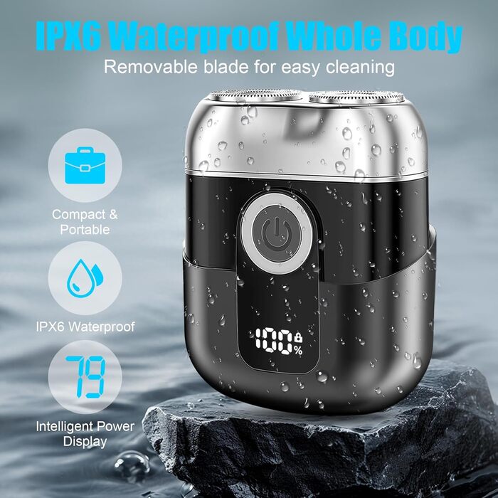 Електричний гоління для чоловіків Flintronic, водонепроникний, багатофункціональний, USB-C, 120 хв, чорний