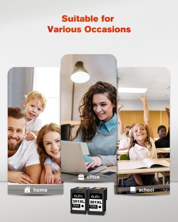 Картриджі для принтера HP 301 XL (301XL) сумісні, чорні, збільшений ресурс