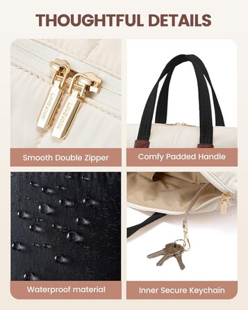 Сумка для ноутбука LOVEVOOK для жінок, 15.6 дюймів, чорно-бежево-коричнева