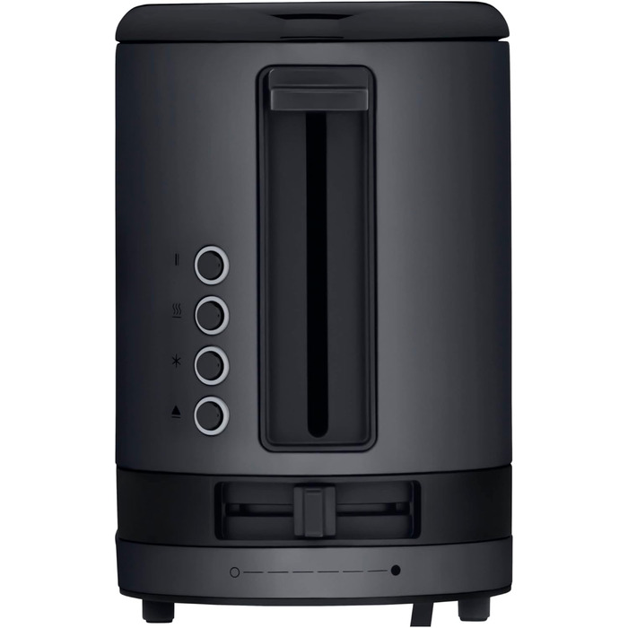 WMF Kitchen Mini Long Slot Toaster, 2 Slices with Roll Attachment, Slim Toaster, XXL, Bagel Function, 7 Browning Levels, 900W, Stainless Steel Matte, Black